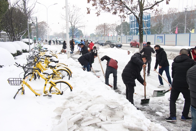 方便市民出行 我院党员干部职工上路铲雪(图21)