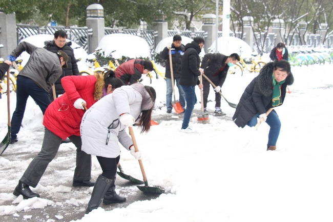 方便市民出行 我院党员干部职工上路铲雪(图22)