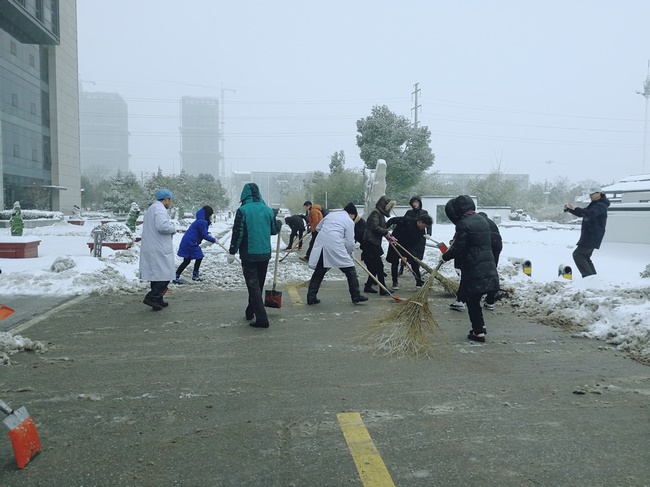 方便市民出行 我院党员干部职工上路铲雪(图3)