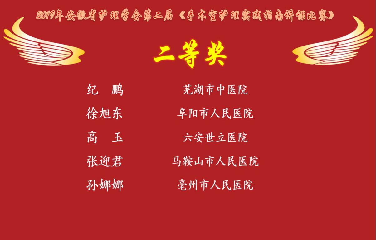 云顶集团yd1233检测网址手术室护士荣获安徽省第二届《手术室护理实践指南》授课比赛二等奖(图1)