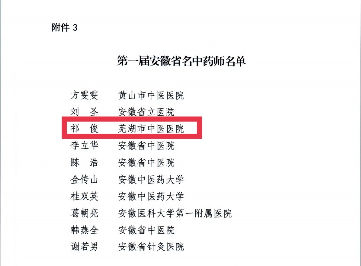 【喜报】云顶集团yd1233检测网址多人获评第二届安徽省国医名师、第三届安徽省名中医、第一届安徽省名中药师(图6)